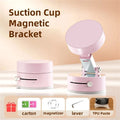 Mobile Phone Vacuum Suction Cup Holder Foldable Desk Stand for iPhone Android Kitchen Lazy Vacuum Double Sided Magnetic Bracket