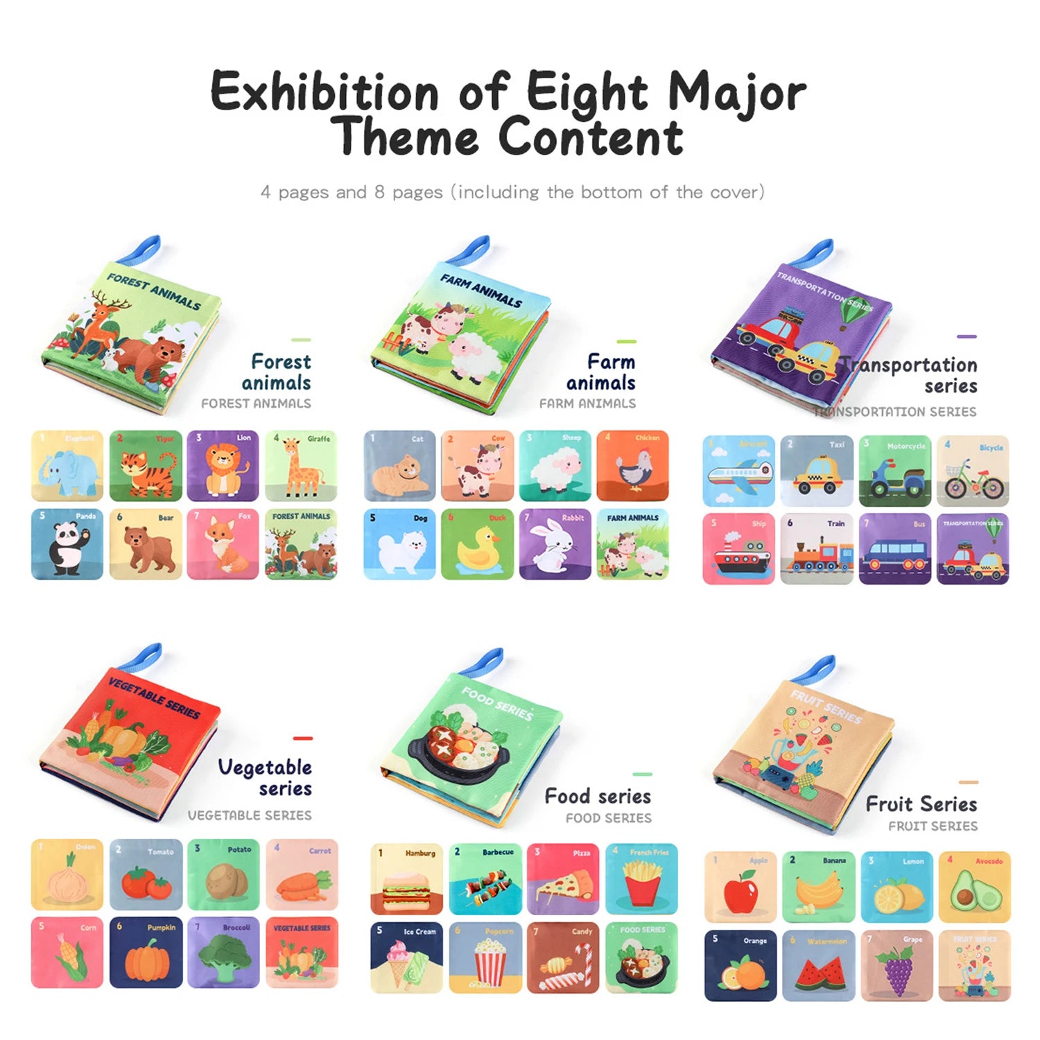 Soft Baby Books toys Montessori 3D Touch Feel High Contrast Cloth Book Sensory Early Learning games for kids Educational toys