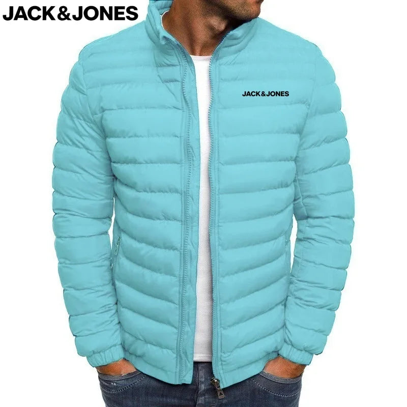 Jack Jones Is Purchasing New Thick Men's Warm and Casual Jackets and Stand-up Collar Men's Windproof Cotton Down Jackets for The