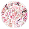 50Pcs Pink Cosmetics Sticker Ins Girl Heart Red Perfume Graffiti Waterproof Sticker