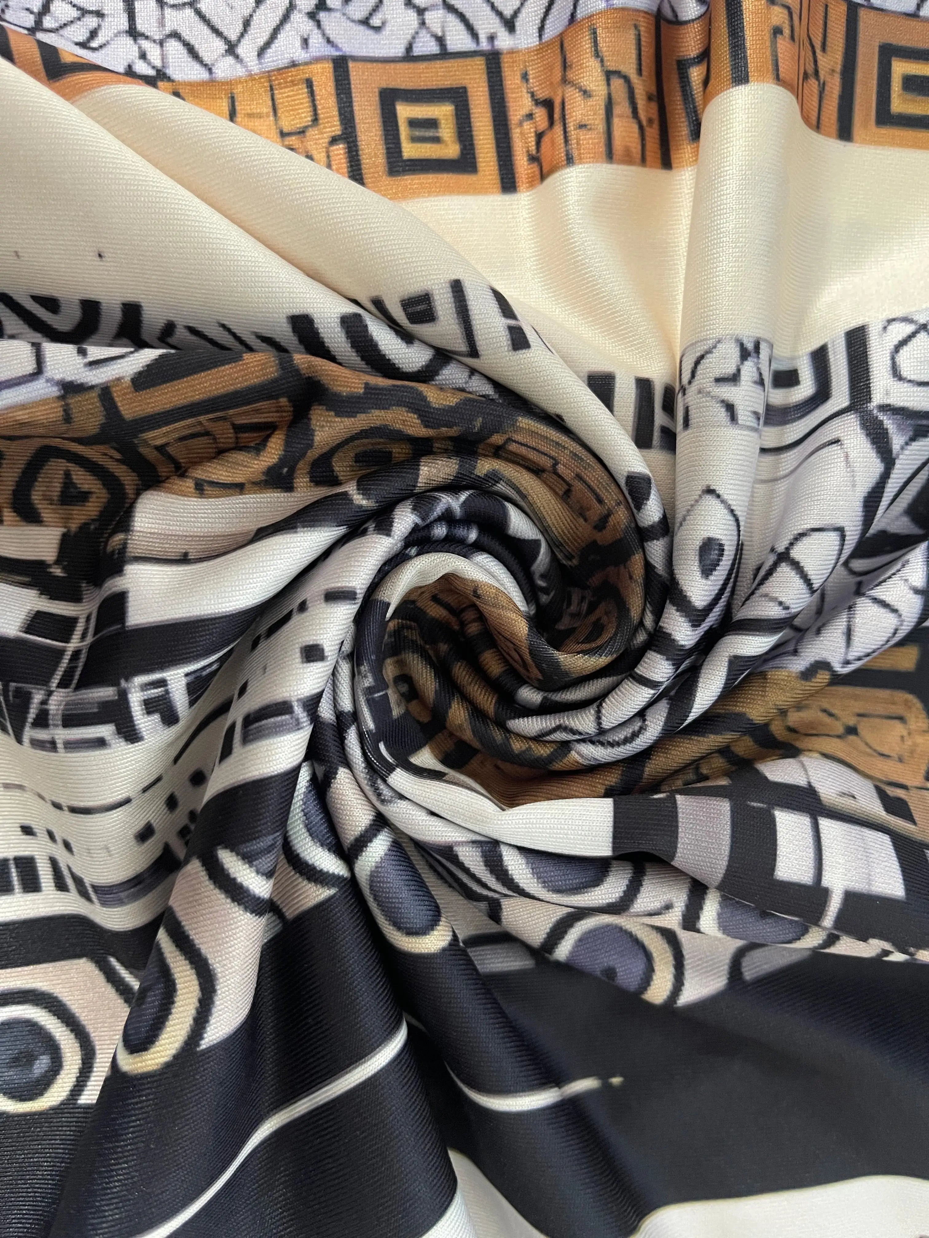 Women's Ethnic Print Long - Sleeve T - Shirt, Irregular Hem, Artistic Patterned Top, Casual Loose Fit, Unique Fashion for Daily