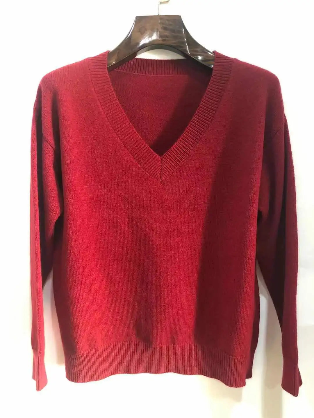 Sweater Women Pullover Knitting Top Jumper V Neck Solid Color Thick Knitwear 2025 Autumn Winter Knitted Tops Office Lady Casual