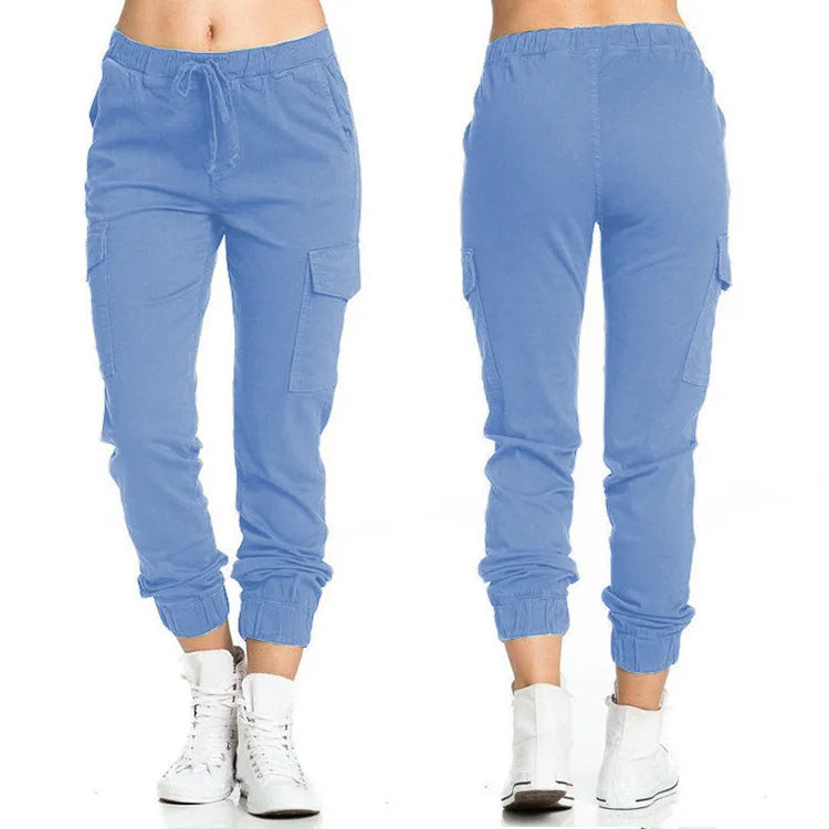 2026Women's Workwear Casual Pants with Elastic Waist, Drawstring, and Side Pockets