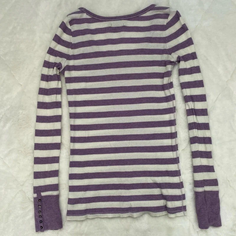 Women Y2K Harajuku Striped Tees Shirt Retro Aesthetic 90s E Girls Grunge Gothic Knitted Casual Fashion Long Sleeve Tops ﻿Street
