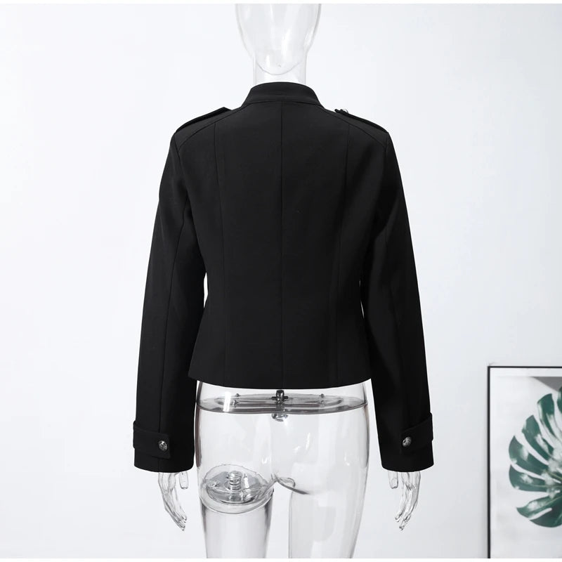 Napoleon Women Jackets Coat Solid Single Breasted Pad Shoulder Loose Outwear 2026 Female Spring New Chic Elegant Coats Jackets