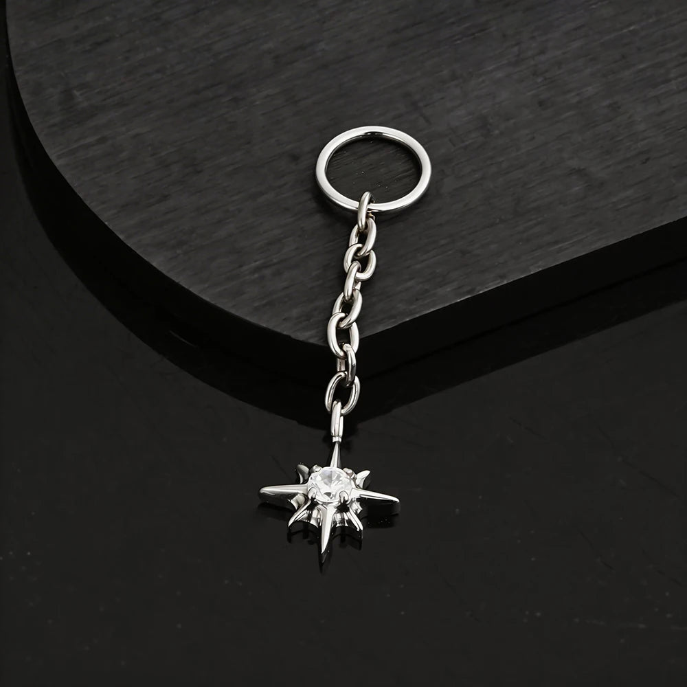 Right Grand ASTM F136 Titanium Dangle Star Charm Earring Drop Chain Celestial Cartilage Helix Lobe Conch Clicker Connector