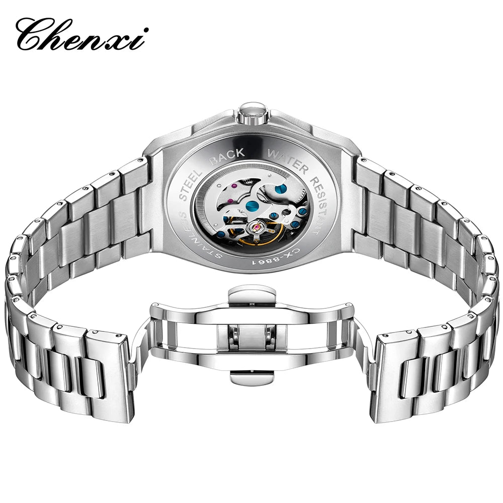 CHENXI 2026 Mechanical Man Watch Automatic Luminous Water-Resistant Steel Bracelet Fashion Mechanical Wristwatches Men
