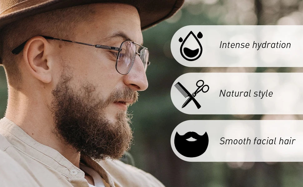 30g Sandalwood Scent Beard wax for Men Mustaches Treatment Products Facial Hair Care Butter for Softening and Smoothing Beards