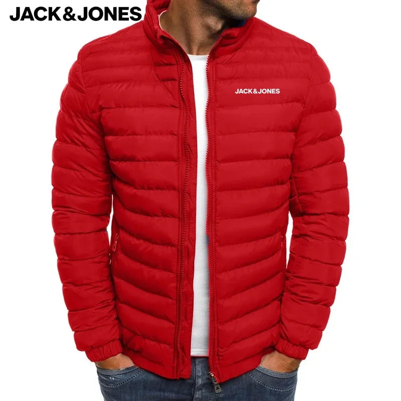 Jack Jones Is Purchasing New Thick Men's Warm and Casual Jackets and Stand-up Collar Men's Windproof Cotton Down Jackets for The