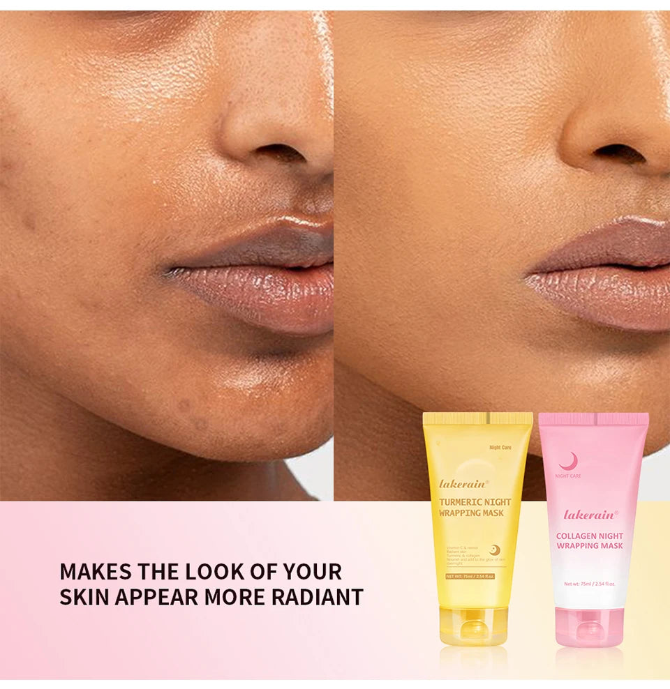 Glow night Wrapping Mask Deep Hydration Care Reduces Sagging&Dullness Even Skin Tone Mask Collagen Turmeric Hydrating Moisturize