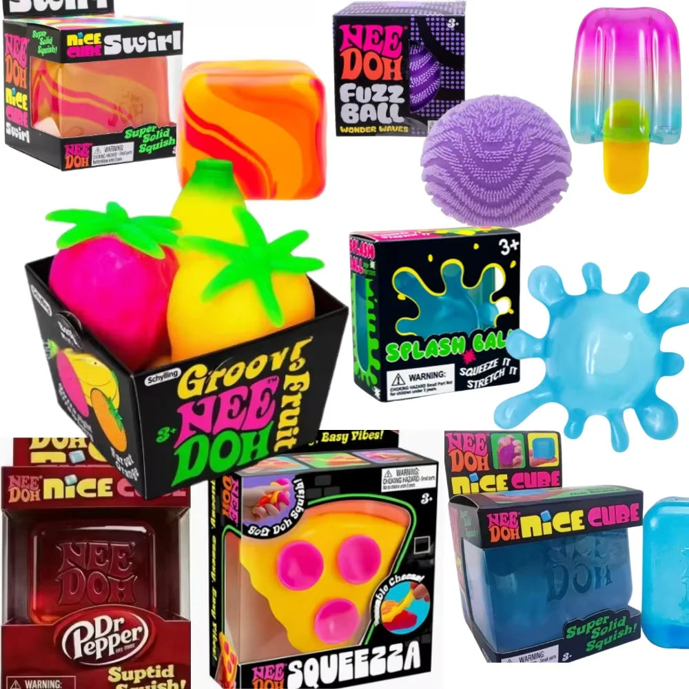 Schylling Needoh Nice Cube Sensory Nice-Sicle Stress Relief Squishy Cube Anti-Anxiety Squeeze Object For Focus ADHD Population