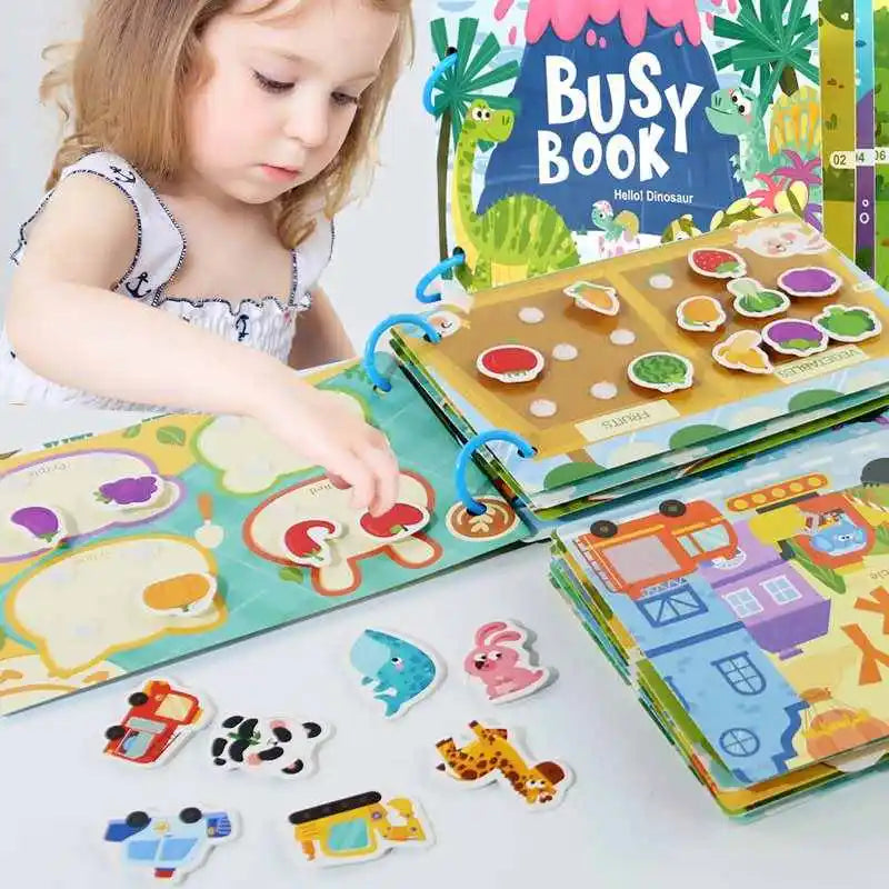Busy Books Montessori Toy for 1 2 3 4 Year Toddlers Educational Activity Book Developing Sensory Board for Fine Motor Skills Toy