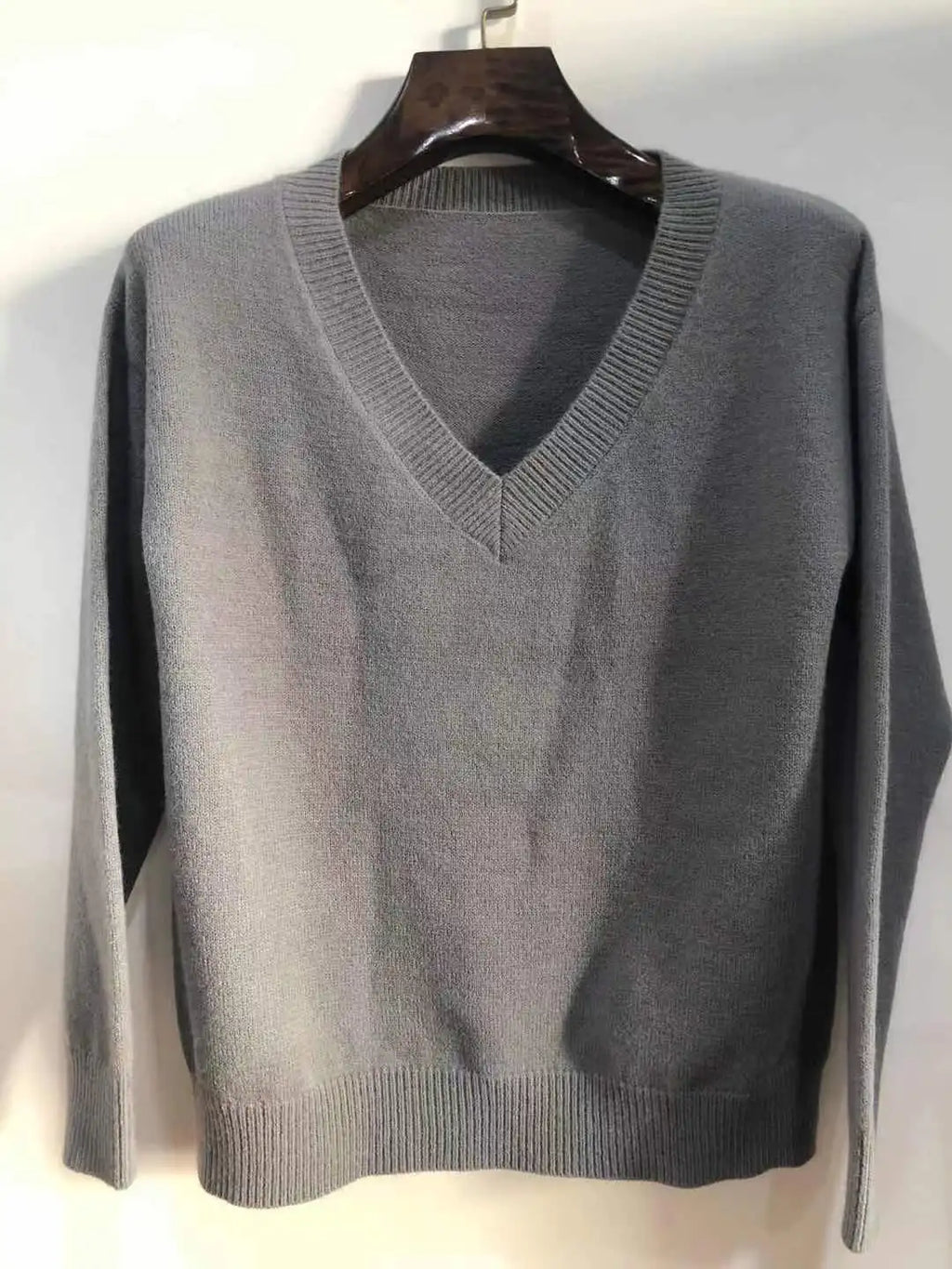 Sweater Women Pullover Knitting Top Jumper V Neck Solid Color Thick Knitwear 2025 Autumn Winter Knitted Tops Office Lady Casual