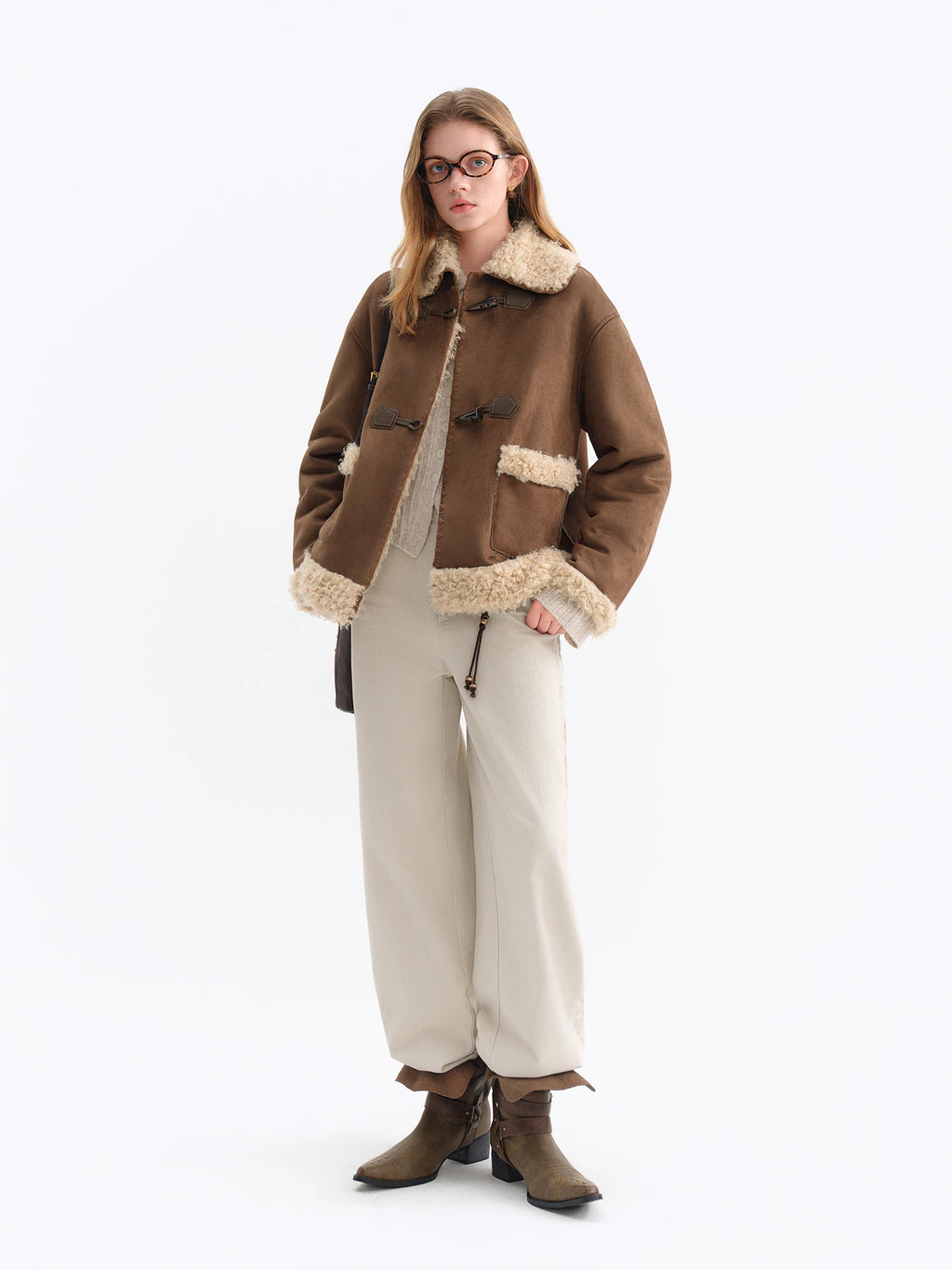 FSLE 2025 Winter Women's Vintage Washed Embroidered Banana Jeans Curved High Waist Wide Leg Trousers Slim Fit Retro Pants