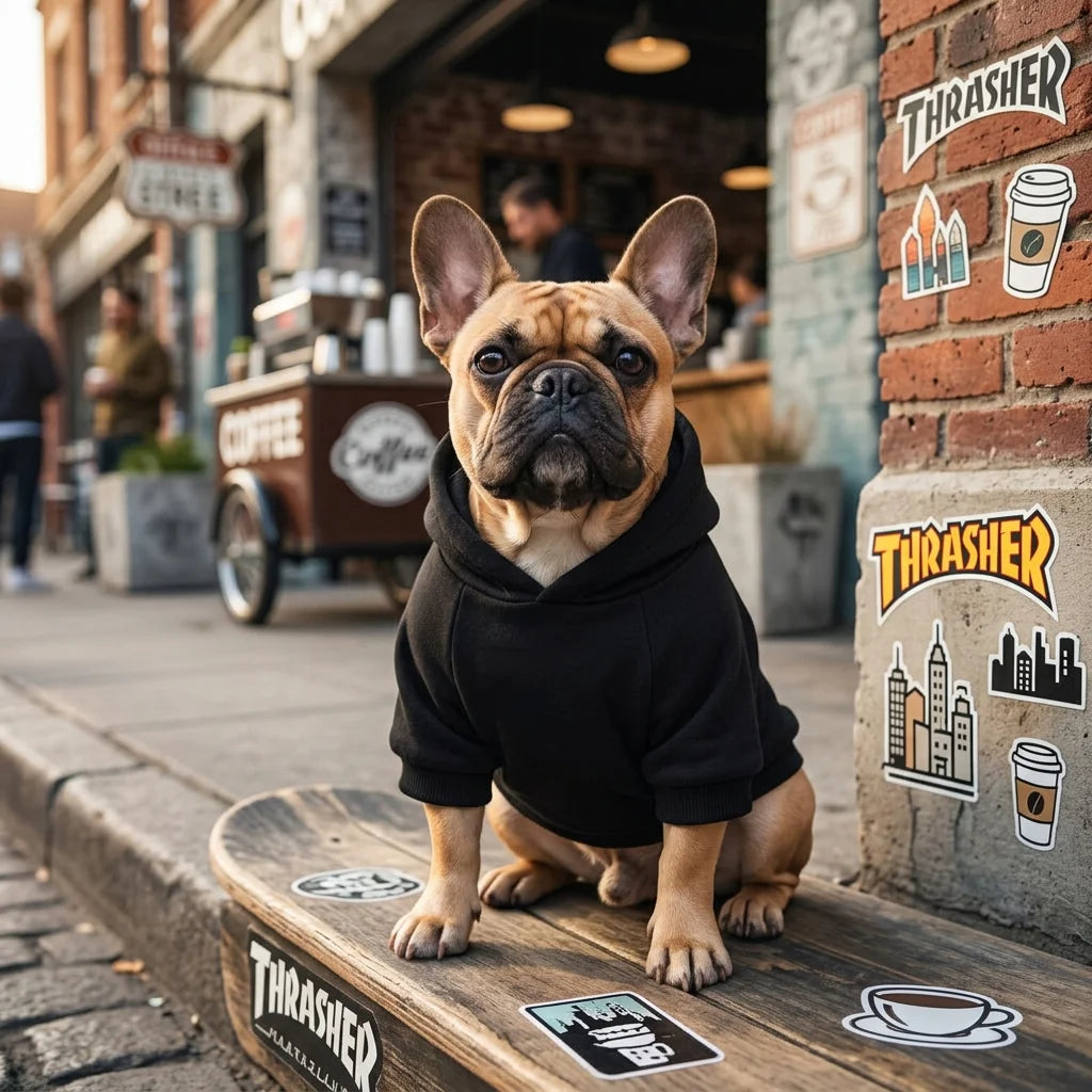 Pet Dog Hoodies Autumn and Winter Season for Large Dog Clothes Solid Color Print Pattern French Bulldog Labrador Jacket Clothing