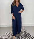 Autumn 2024 New Women's Clothing Solid Color Sexy Slim Fit Long Sleeved Top Long Pants Casual Comfortable Women's Two-piece Set