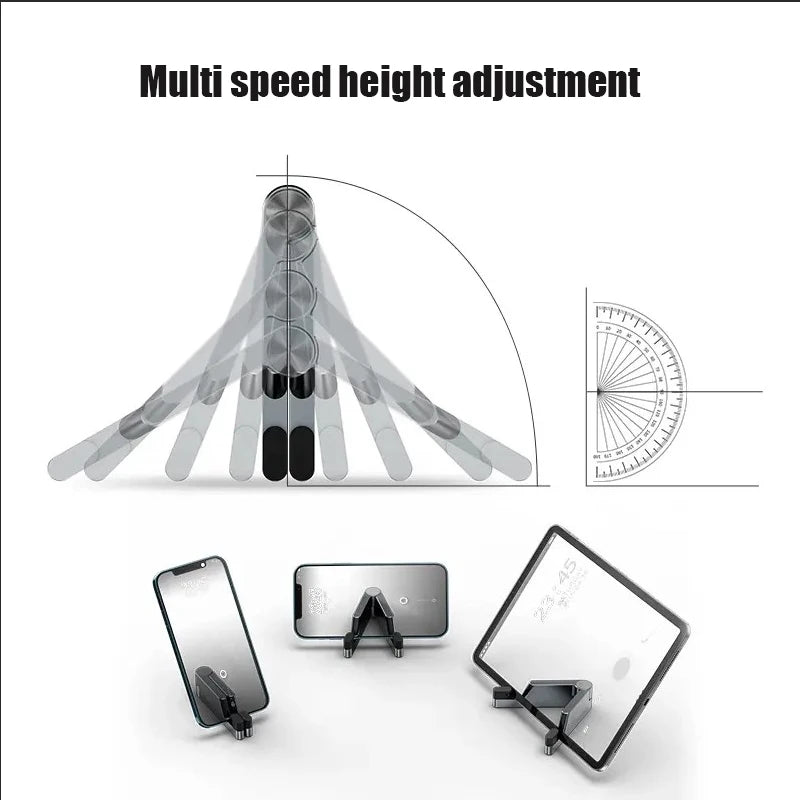 New All Metal V-shaped Mobile Phone Stand Foldable Portable Lazy Live Streaming Tablet Desktop Alloy Phone Stand