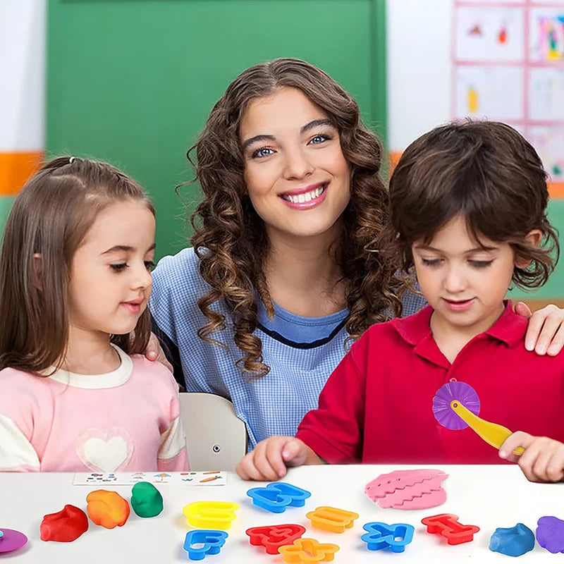 Playdough Tools Play Dough Set For Kids Letters Numbers Symbols Cutter Roller Alphabet Playdough Stamps Clay Accessories DIY Toy