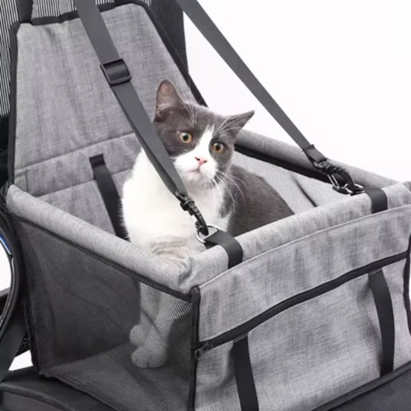 Premium Dog/Cat Car Seat Cushion with Waterproof Hanging Bag - Safe and Comfortable Travelling Experience 1pcs