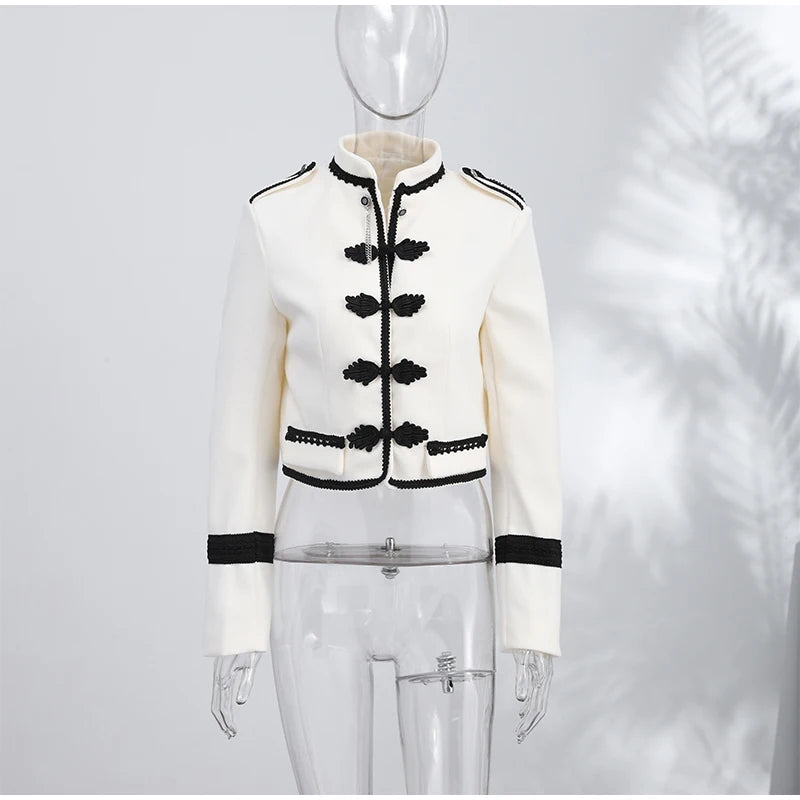 Napoleon Women Jackets Coat Solid Single Breasted Pad Shoulder Loose Outwear 2026 Female Spring New Chic Elegant Coats Jackets
