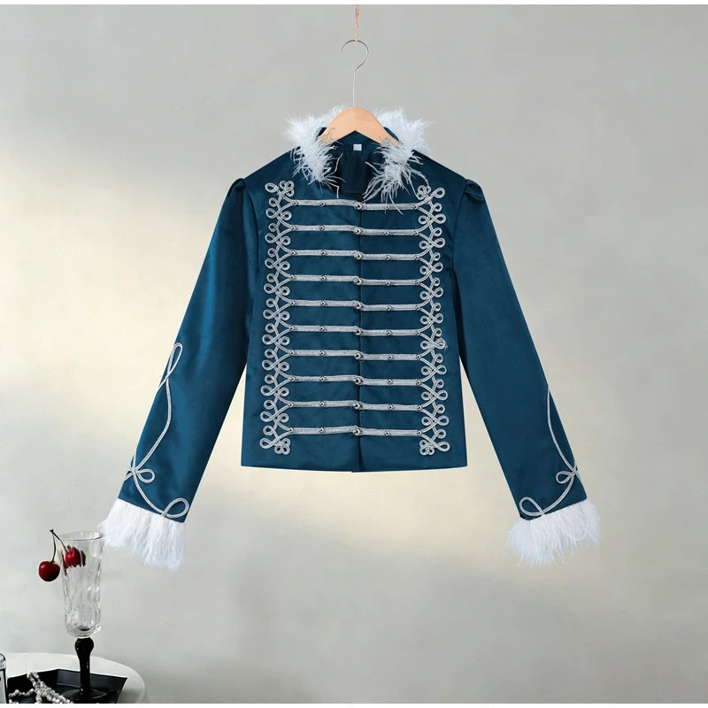 Napoleon Women Jackets Coat Solid Single Breasted Pad Shoulder Loose Outwear 2026 Female Spring New Chic Elegant Coats Jackets