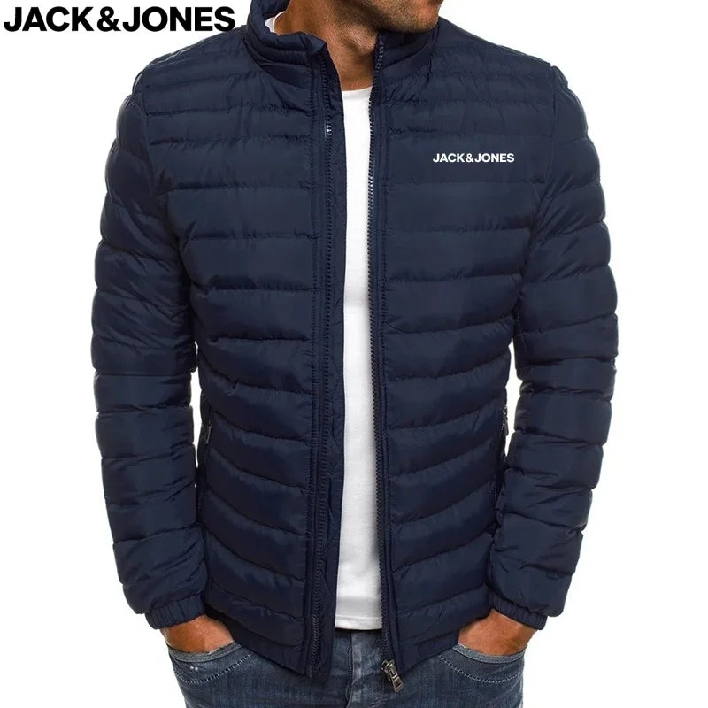 Jack Jones Is Purchasing New Thick Men's Warm and Casual Jackets and Stand-up Collar Men's Windproof Cotton Down Jackets for The