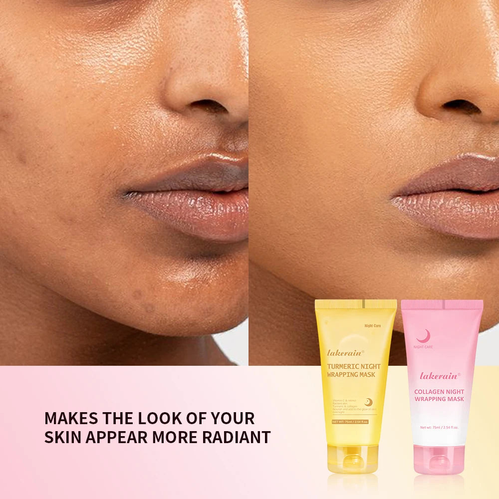Glow night Wrapping Mask Deep Hydration Care Reduces Sagging&Dullness Even Skin Tone Mask Collagen Turmeric Hydrating Moisturize