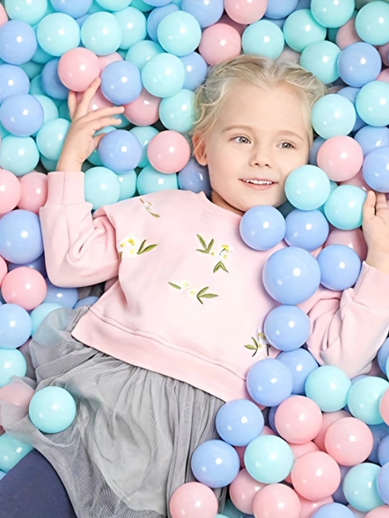5.5cm 100pcs with Bag Crush Proof Eco-Friendly Ball Pit Balls Macca Colors Pink Blue Green and White Round Shape