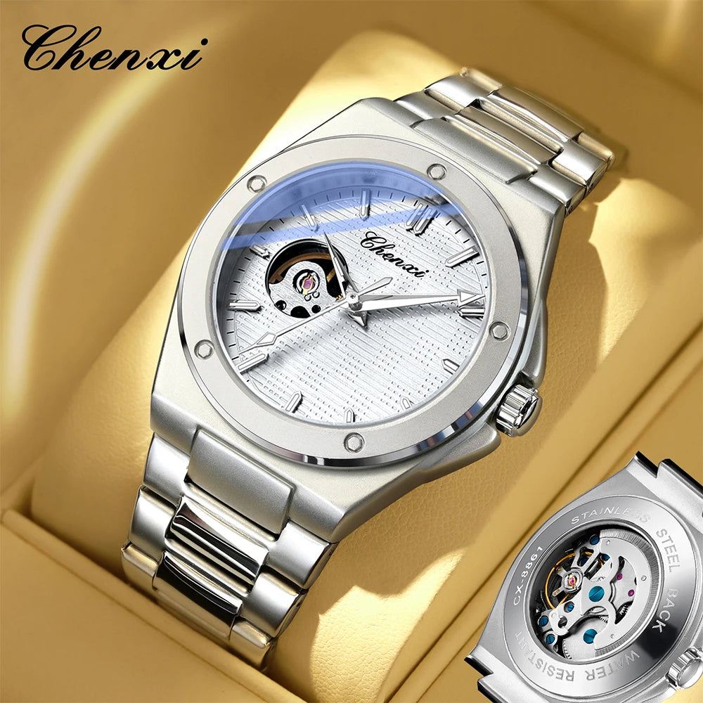 CHENXI 2026 Mechanical Man Watch Automatic Luminous Water-Resistant Steel Bracelet Fashion Mechanical Wristwatches Men