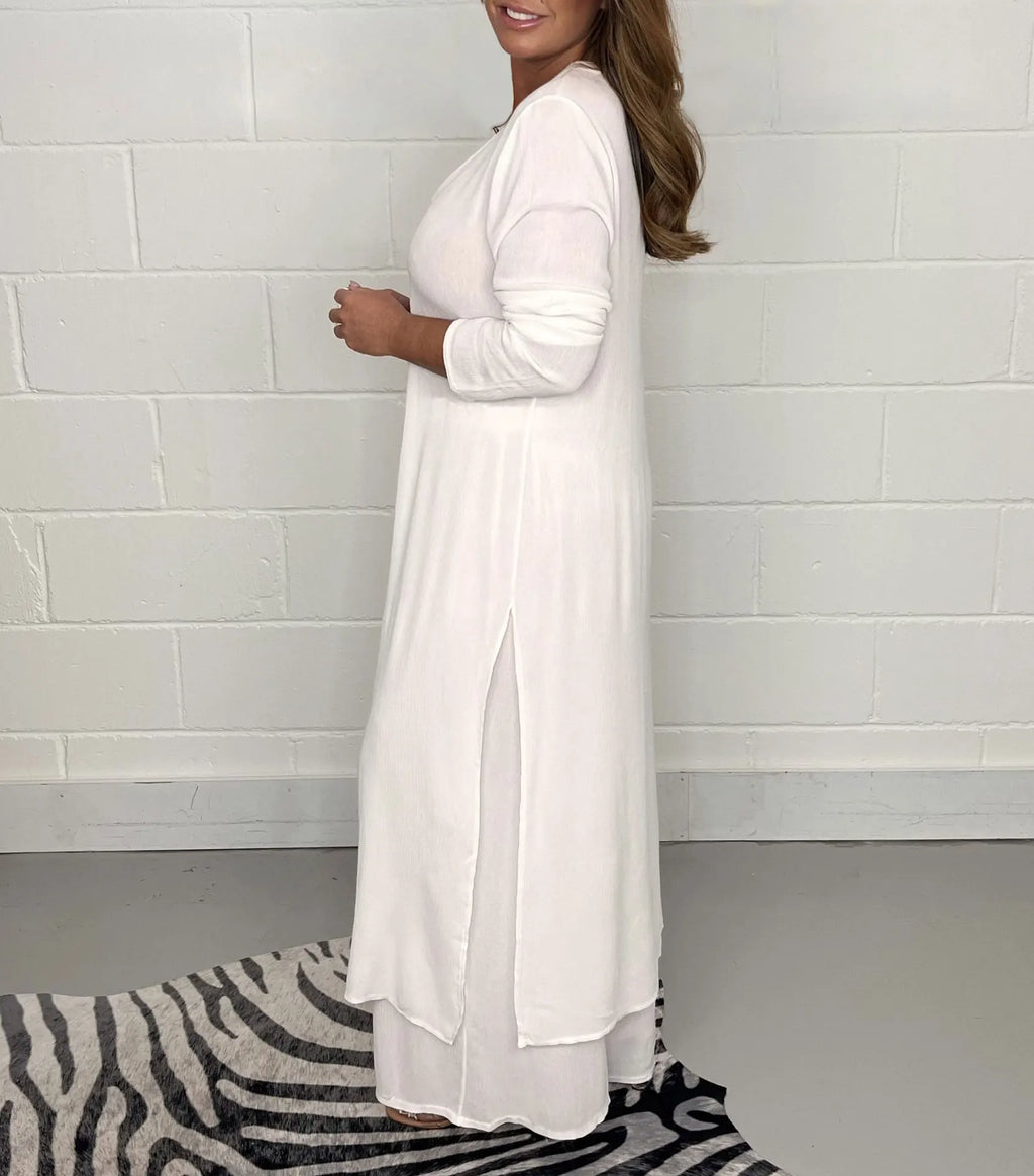Autumn 2024 New Women's Clothing Solid Color Sexy Slim Fit Long Sleeved Top Long Pants Casual Comfortable Women's Two-piece Set