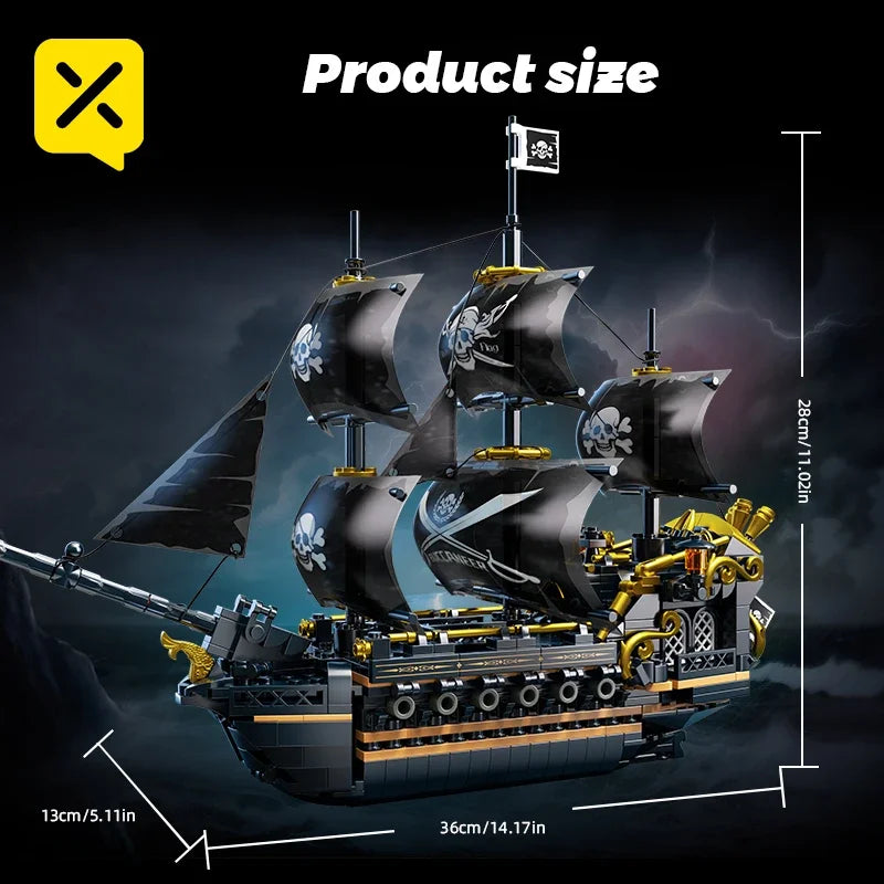 Pirate Ship Building Blocks Vessel Sailboat Model Bricks City Traffic Series Creative Desktop Decoration Toys For Children Gifts