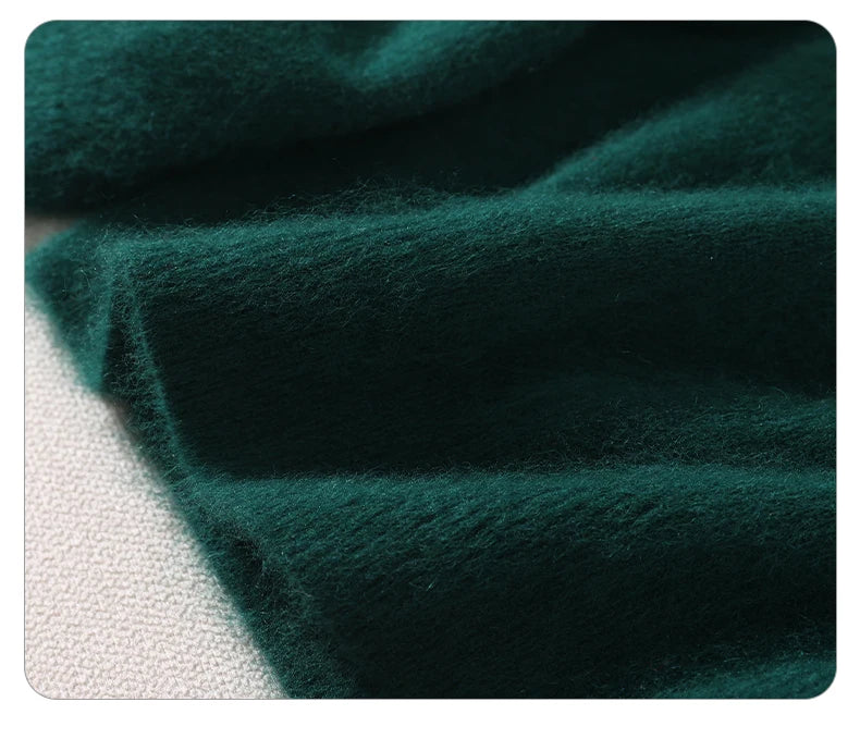 Fall/Winter New Fashion Mink Cashmere Sweater Women's Knitted V-neck Long-Sleeved Slim Bottoming Coat