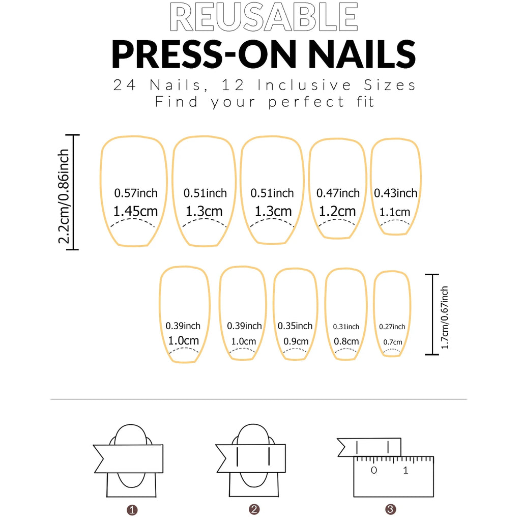 24 PCs Short French Minimalist Nails with 1 Jelly and 1 Nail File