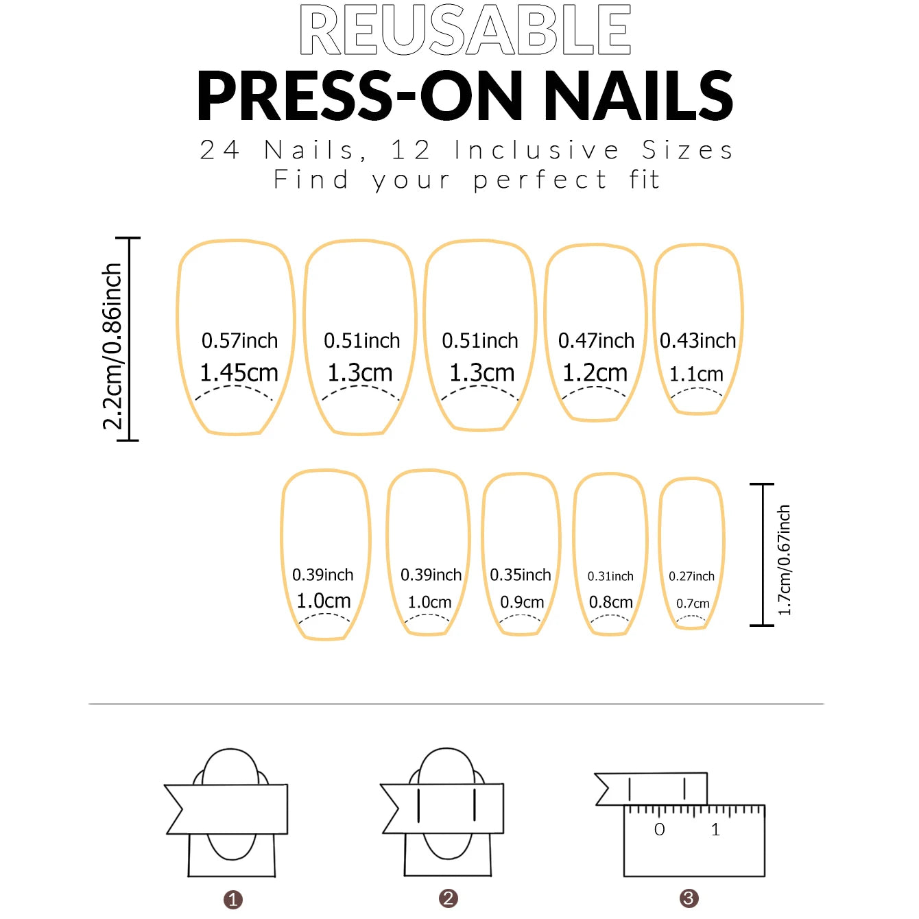 24 PCs Short French Minimalist Nails with 1 Jelly and 1 Nail File