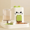 Automatic Cat Bowl Feeder with Water Fountain, Spill Proof Design Pet Food Dispenser for Small Medium Large Cats Dogs
