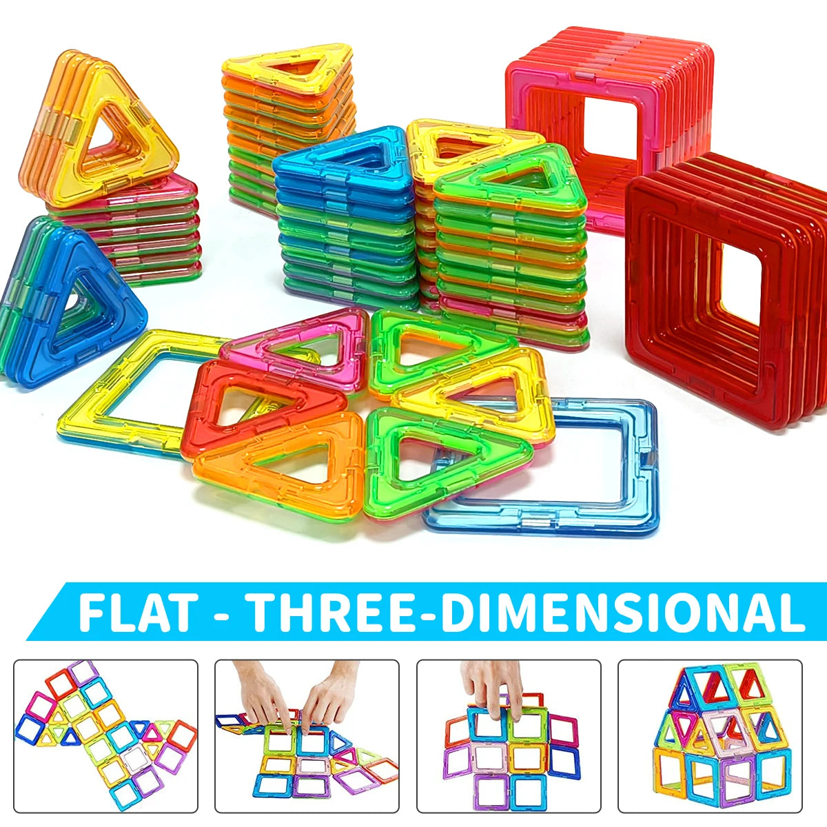 Magnetic Building Blocks DIY Magnets Toys STEM Toys Construction Toys Learning Educational Magnet Toys, Puzzle Birthday Gifts