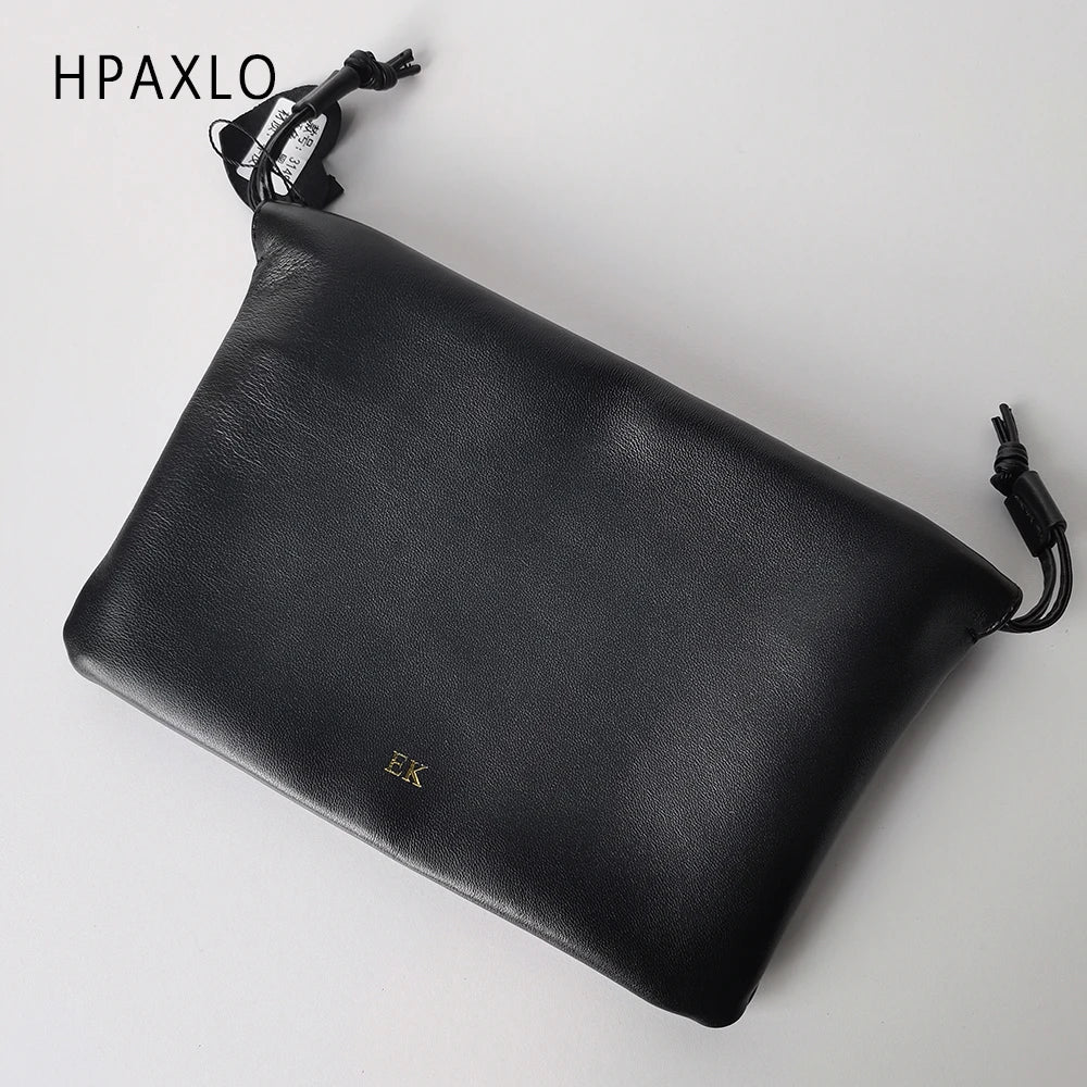 Unique Design Underarm Bag Lamb Leather Cloud Drawstring Shoulder Crossbody Women Mini Handbag Purse Women's Bags Trend New In