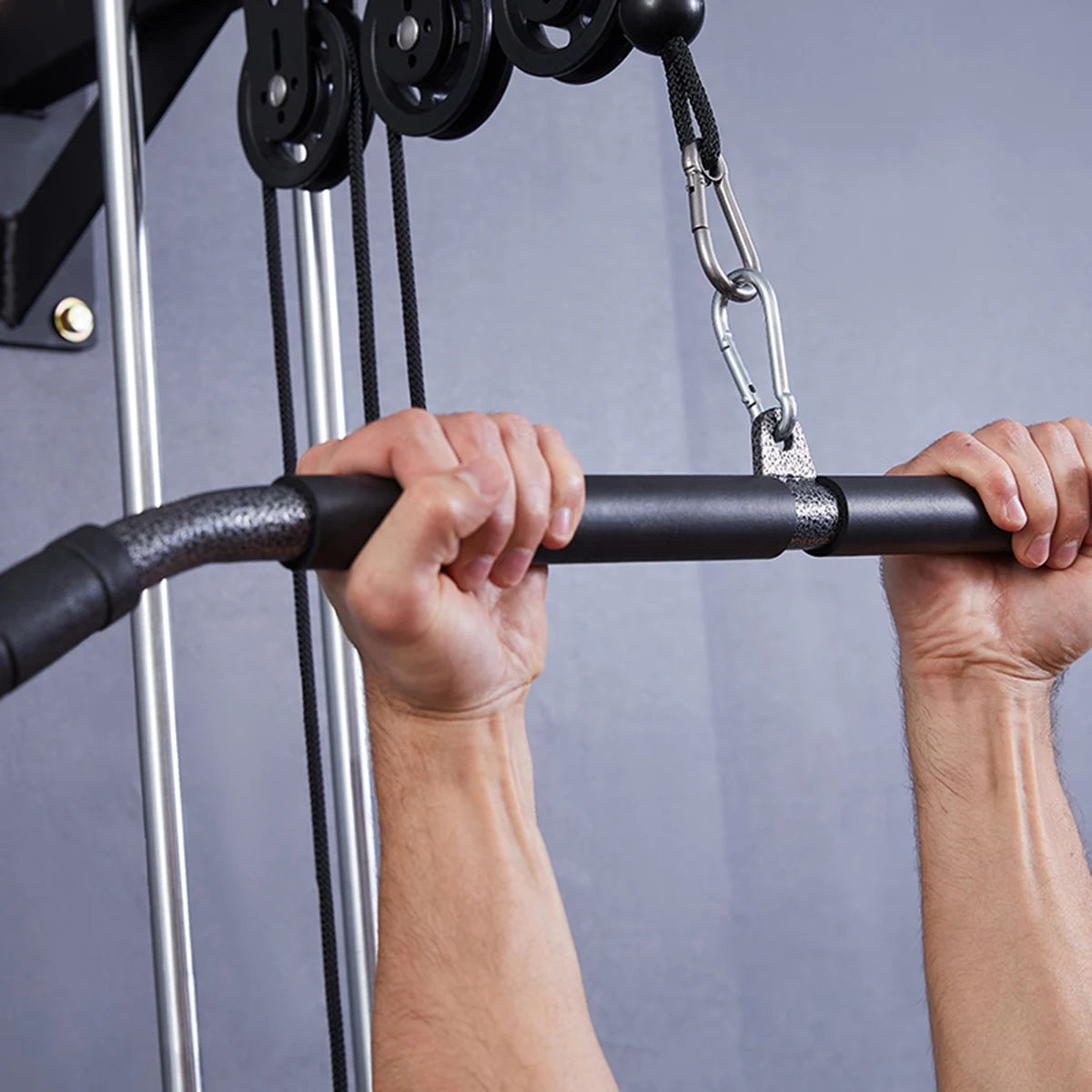 Fitness Lat Pull Down Bar Press Down Bar Biceps Back Strength Workout Handle for Cable Machine Attachment Gym Accessories