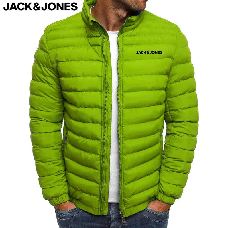 Jack Jones Is Purchasing New Thick Men's Warm and Casual Jackets and Stand-up Collar Men's Windproof Cotton Down Jackets for The