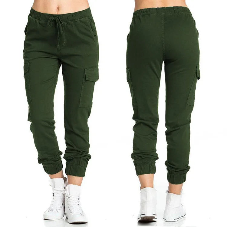 2026Women's Workwear Casual Pants with Elastic Waist, Drawstring, and Side Pockets
