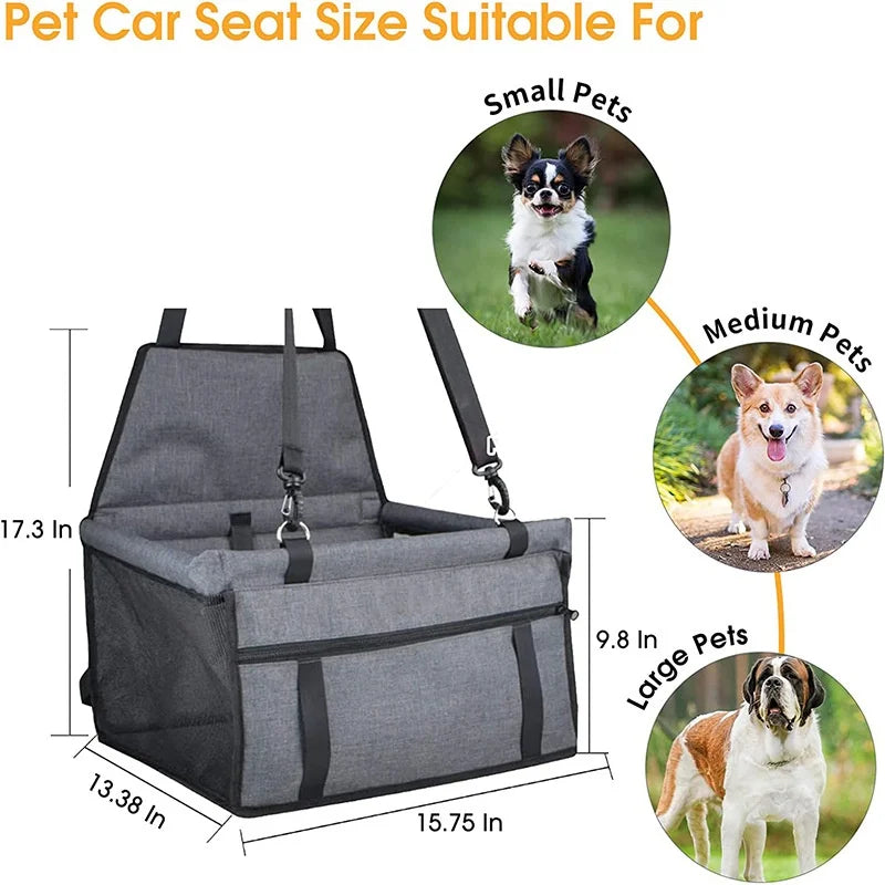 Premium Dog/Cat Car Seat Cushion with Waterproof Hanging Bag - Safe and Comfortable Travelling Experience 1pcs