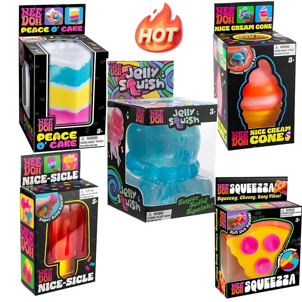 Schylling Needoh Nice Cube Sensory Nice-Sicle Stress Relief Squishy Cube Anti-Anxiety Squeeze Object For Focus ADHD Population