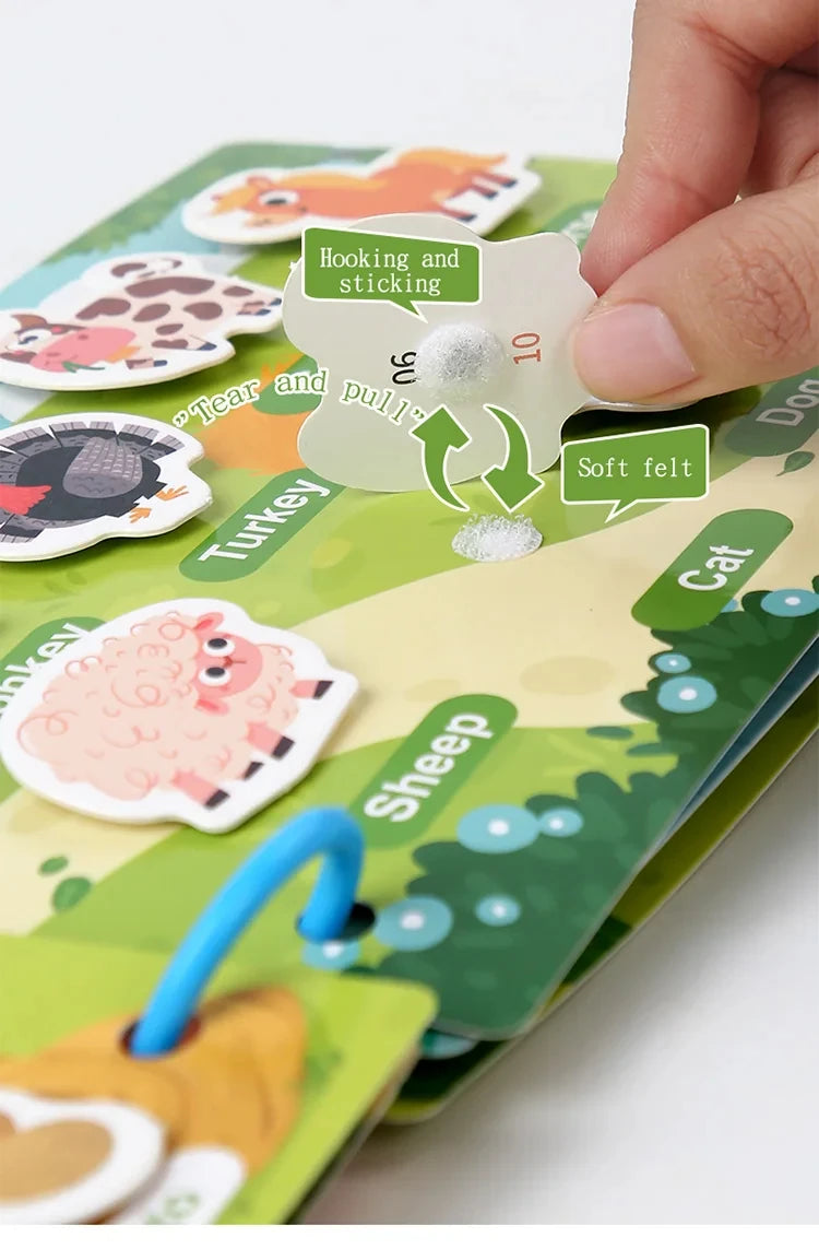 Busy Books Montessori Toy for 1 2 3 4 Year Toddlers Educational Activity Book Developing Sensory Board for Fine Motor Skills Toy