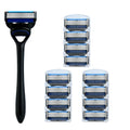 NEW Men's manual razor safety razor 6-layer stainless steel hair removal knife, replaceable razor head, razor tools.