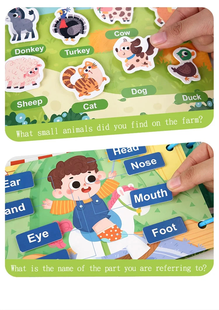 Busy Books Montessori Toy for 1 2 3 4 Year Toddlers Educational Activity Book Developing Sensory Board for Fine Motor Skills Toy