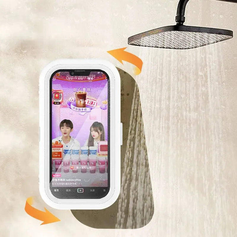 New Adjustable Waterproof Shower Phone Holder with Telescoping Arm Rotation Angle Mount for Bathroom Kitchen Wall Bracket Stand