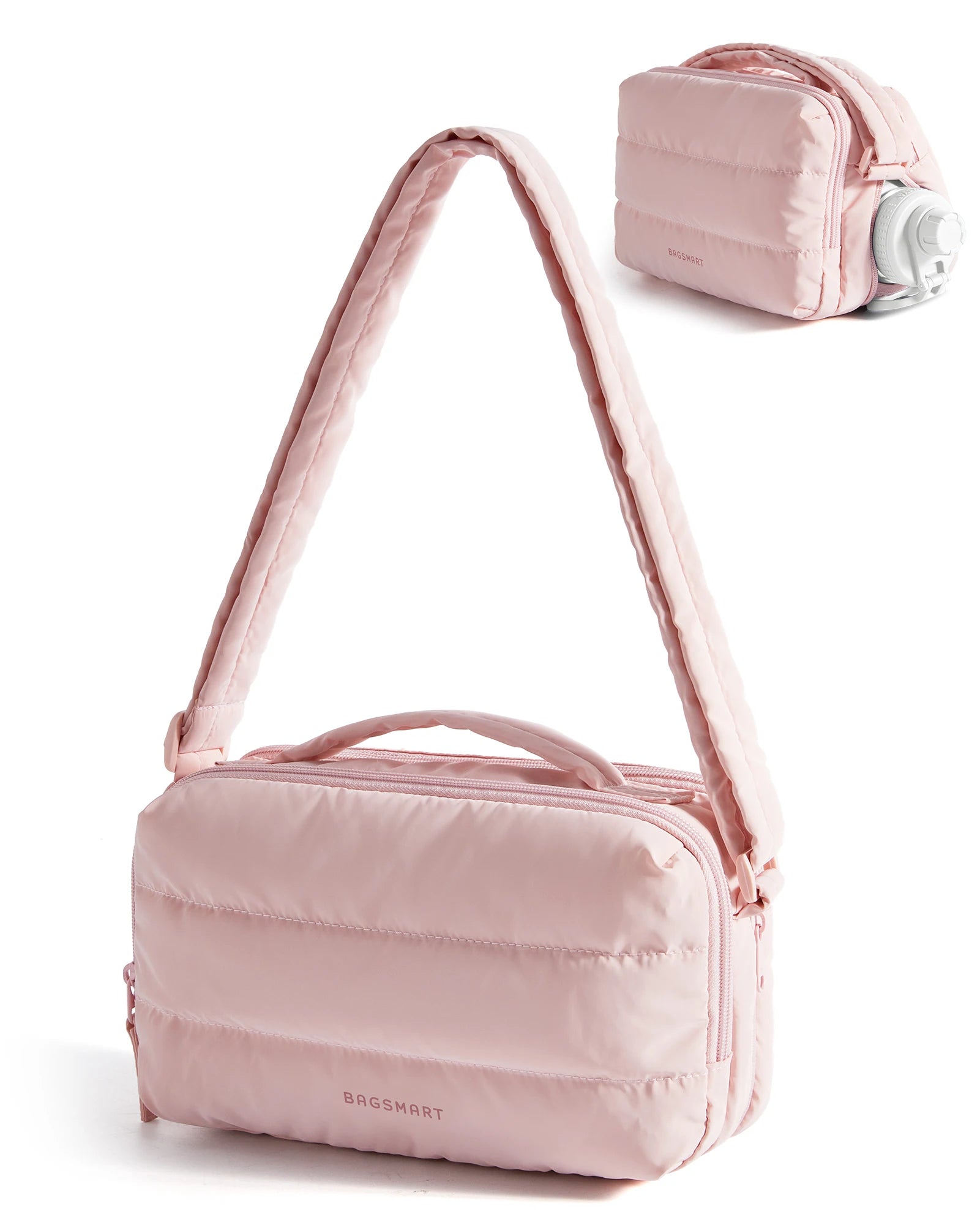 BAGSMART Women's Bags Travel Crossbody Bag with Expandable Bottle Pocket Water-Resistant Student Harajuku Shulder Bag