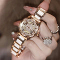 Woman Watch Elegant 2026 Wristwatches Skeleton Circular Dial Ladies Quartz Diamond Watch Luxury Fashion Watches for Girlfriend