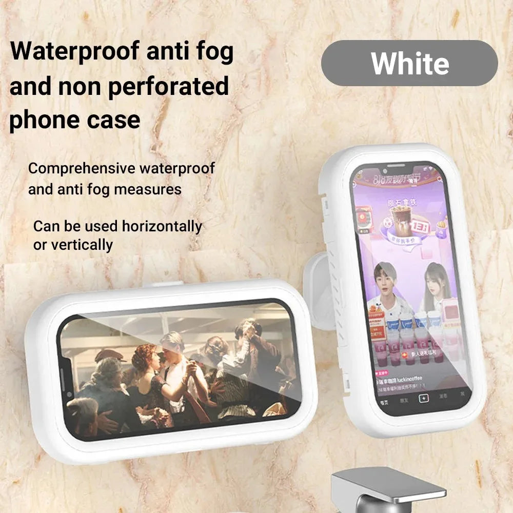 Waterproof Shower Phone Holder Rotation Angle Adjustable Telescoping Wall Mount Phone Holder for Bathroom Kitchen Bracket Stand