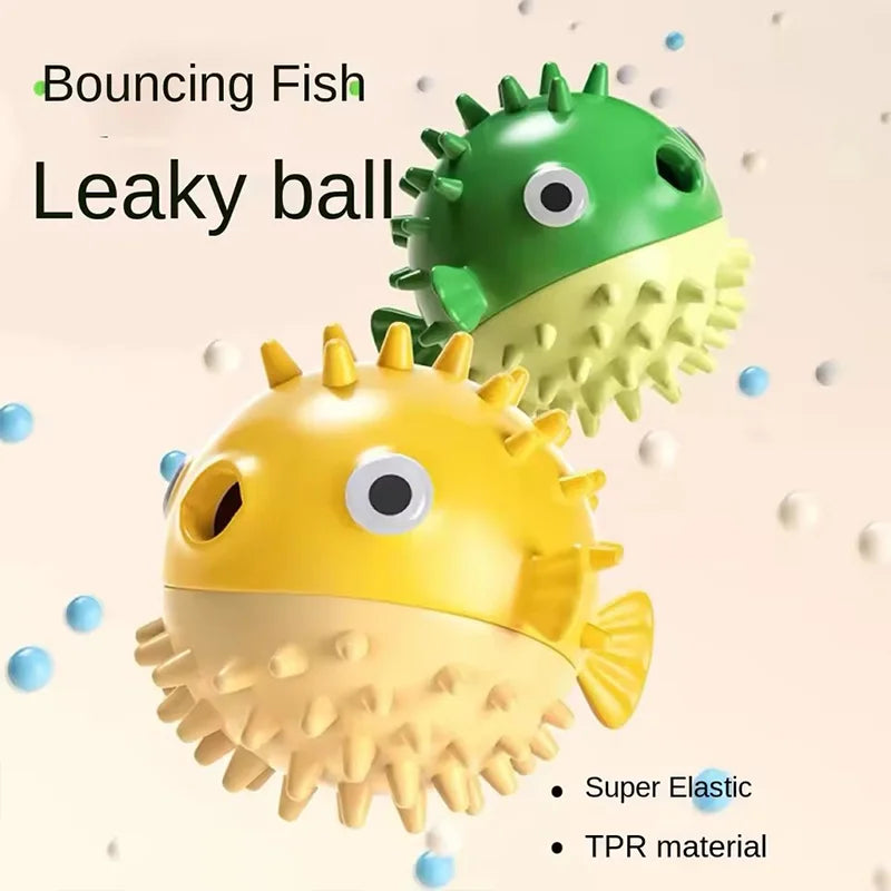 Bouncing Fish Built In Bell Pet Toy Treat Dispensing Chew Ball Molar Interactive Play Toy For Puppy All Size Dogs Relieve Boredo